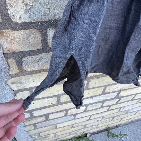 CP Shades Gray Sleeveless Linen Midi Dress Size XL Made in USA Lagenlook - Picture 4 of 7